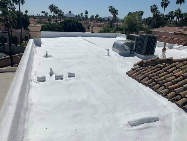 Foam roof replacement: after.